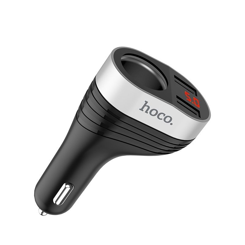 Hoco Z29 autós töltő, szivargyújtó aljzat, 5V 2,1A, 2 USB, fekete