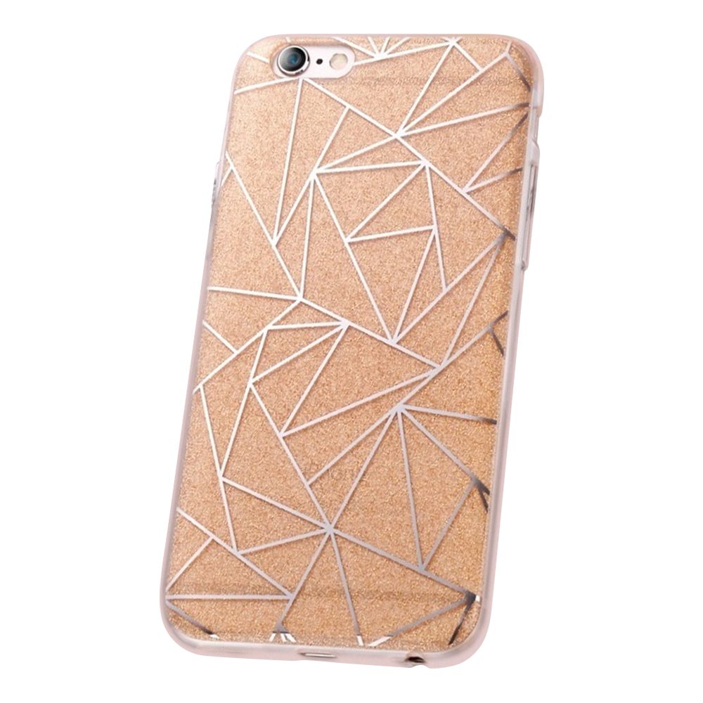 Apple iPhone 7 / iPhone 8 / iPhone SE 2020 / iPhone SE 2022 fashion glitter geometric hátlap tok (Arany)