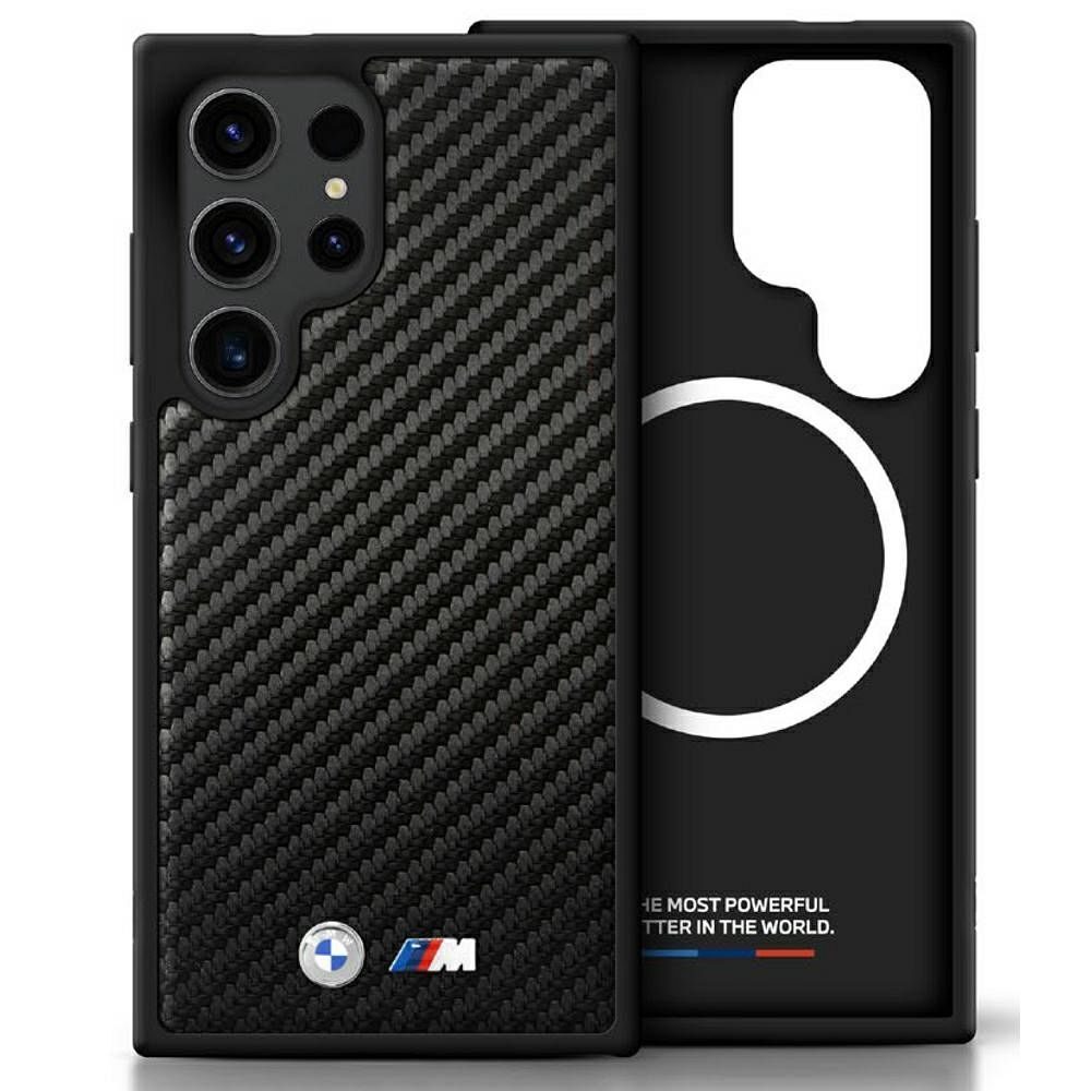 Samsung Galaxy S25 Ultra BMW PU Carbon MagSafe tok (Fekete) - BMHMS25L24PUCILK