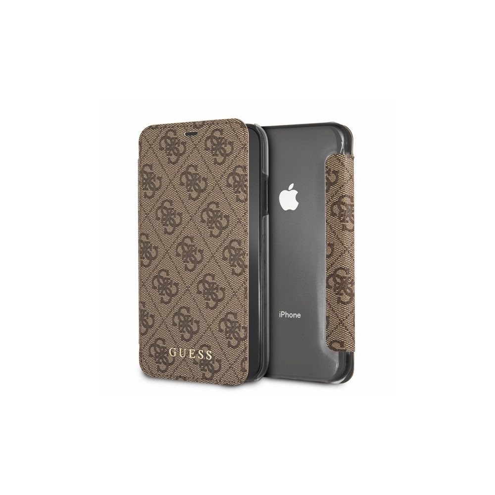 Apple iPhone X / iPhone XS GUESS Charms collection prémium notesz tok (Barna)