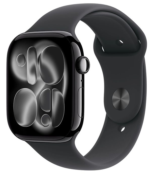 Apple Watch 11 42mm Aluminium Jet Black with Black Sport Band M/L MEQU4