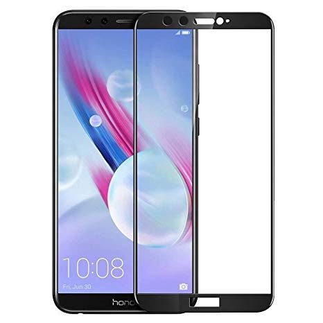 Honor 9 Lite 5D üvegfólia teljes kijelzőre, átlátszó (fekete keret)