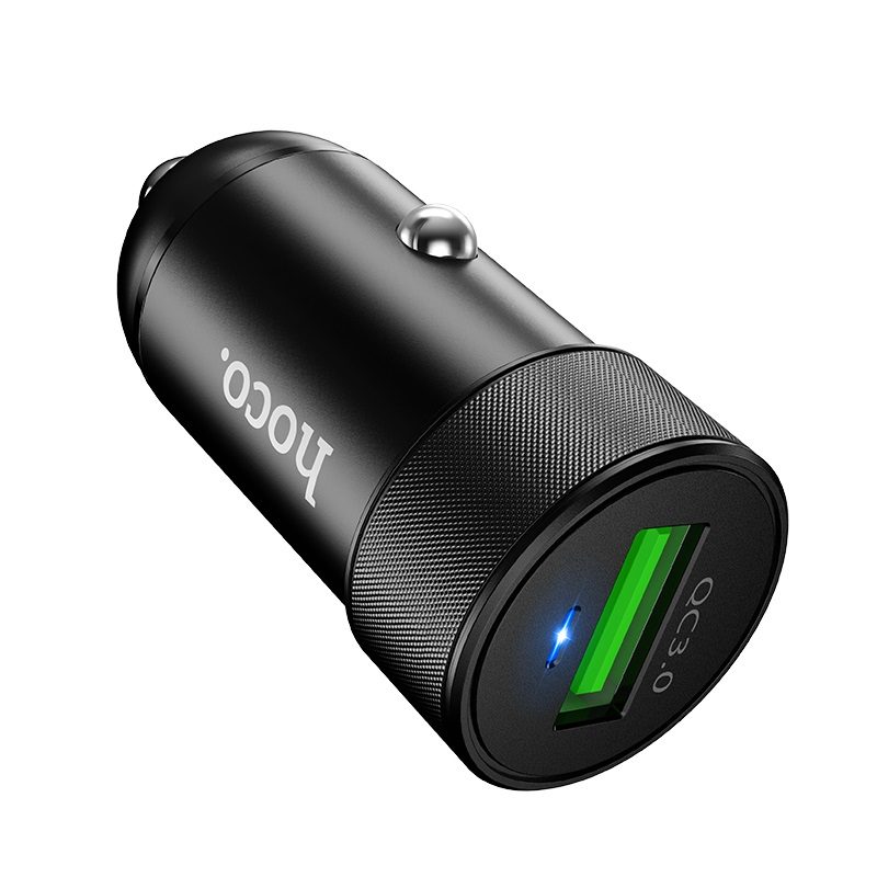 Hoco Z32 autós gyorstöltő, QC 3.0, max. 18W, LED állapotjelző, fekete