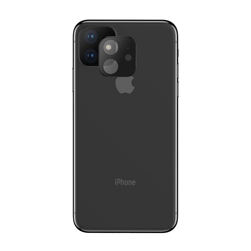 Apple iPhone 11 fémkeretes kamera védő üvegfólia , átlátszó (fekete keret)