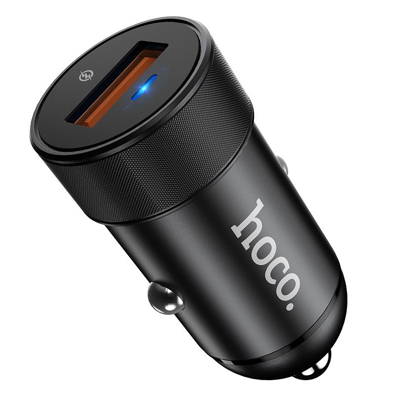 Hoco Z32A autós gyorstöltő, QC 3.0, max. 18W, LED állapotjelző, fekete