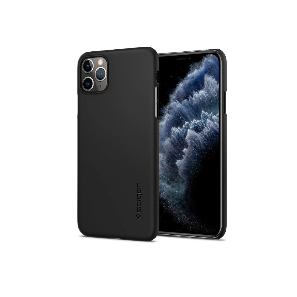 Apple iPhone 11 Pro Spigen thin fit prémium hátlap tok (Fekete)