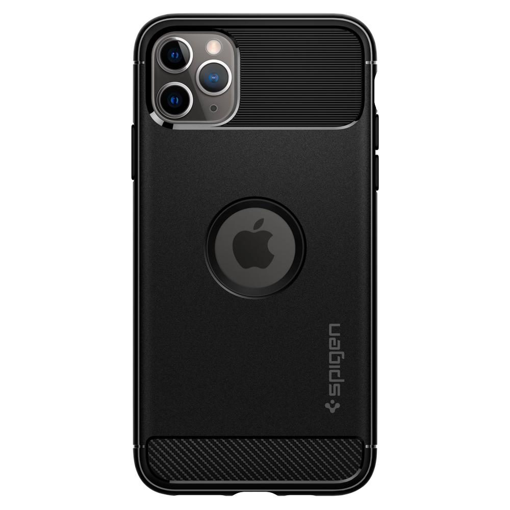 Apple iPhone 11 Pro Spigen Rugged armor ütésálló tok (Fekete)