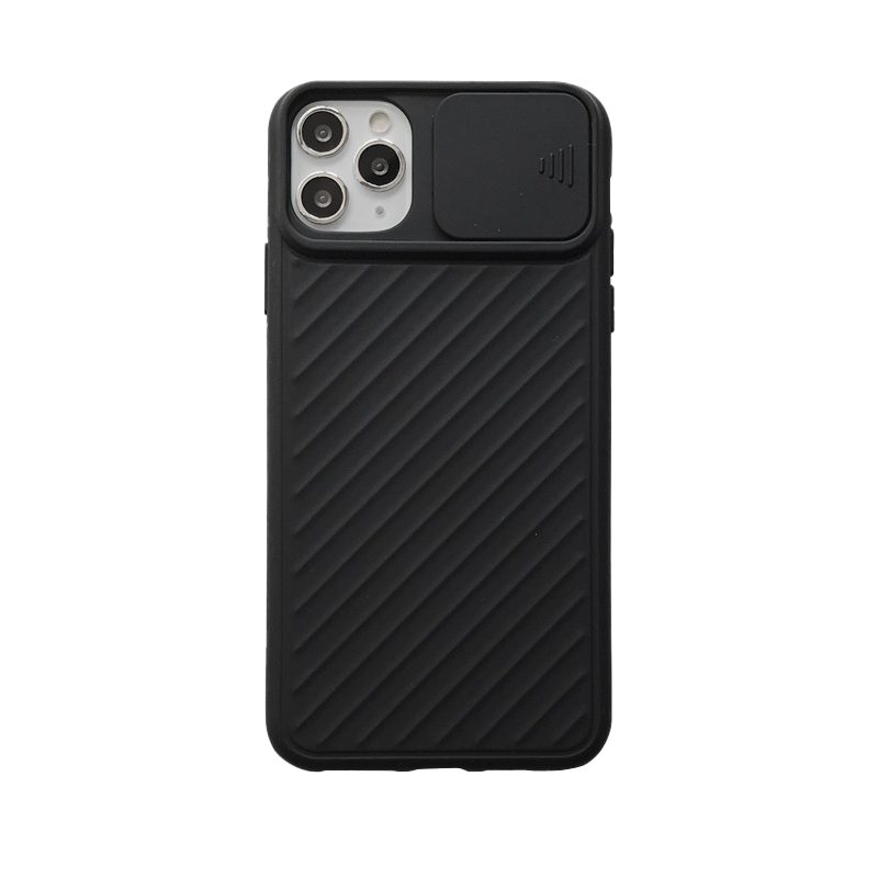 Apple iPhone 12 Mini kamera védős szilikon hátlap tok (Fekete)