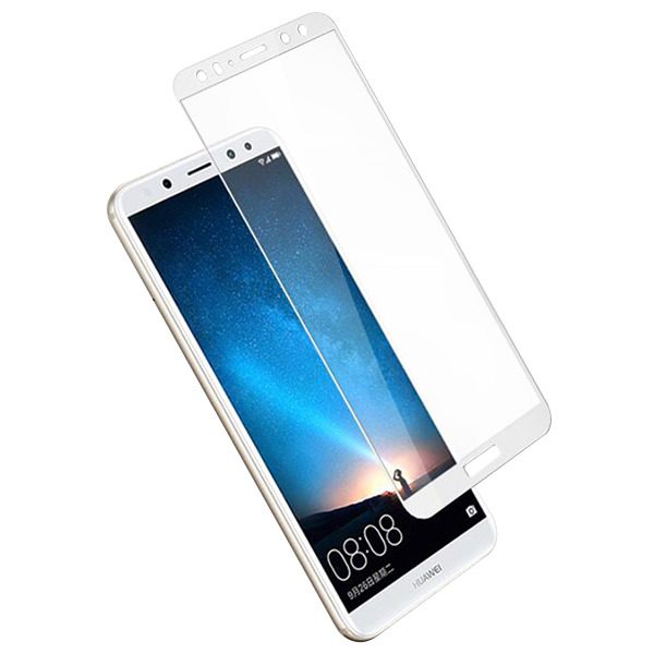 Huawei Mate 10 Lite 5D üvegfólia teljes kijelzőre, átlátszó (fehér keret)