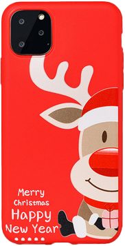 Apple iPhone 12 Mini Chirstmas Moose, Santa Claus szilikon hátlap tok (3. Minta)
