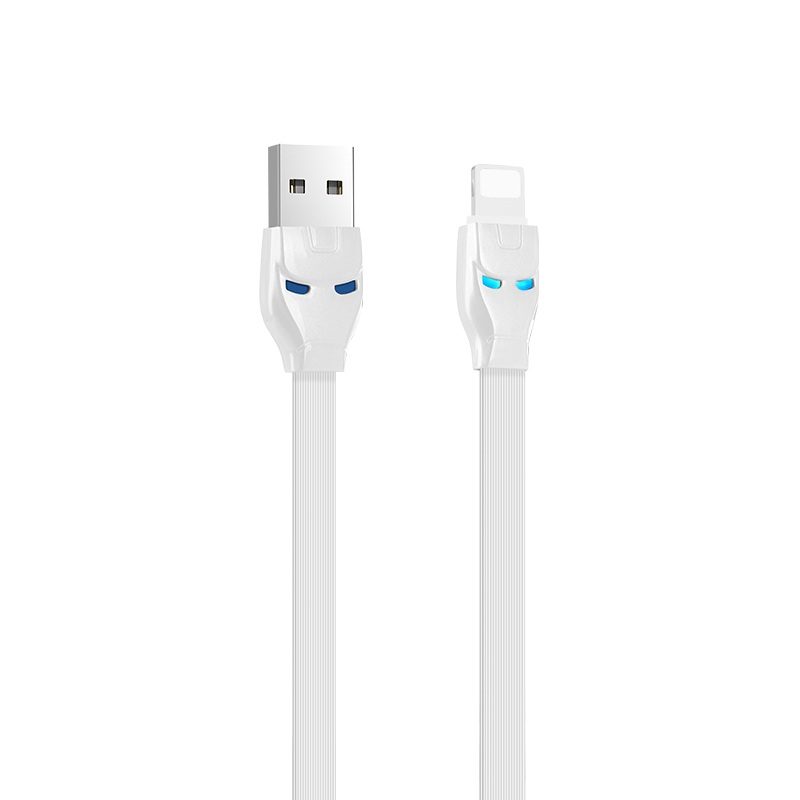 Hoco U14 lightning kábel, 2.4A, LED állapotjelző, 1.2M, fehér