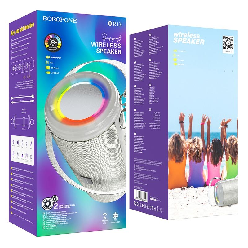 Borofone BR13 vezeték nélküli hangszóró, BT V5.0, 5W, szürke