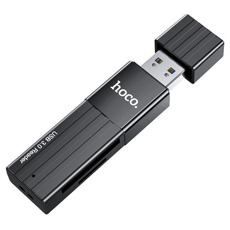 Hoco HB20 kártyaolvasó, USB2.0 / USB3.0, TF/SD, fekete