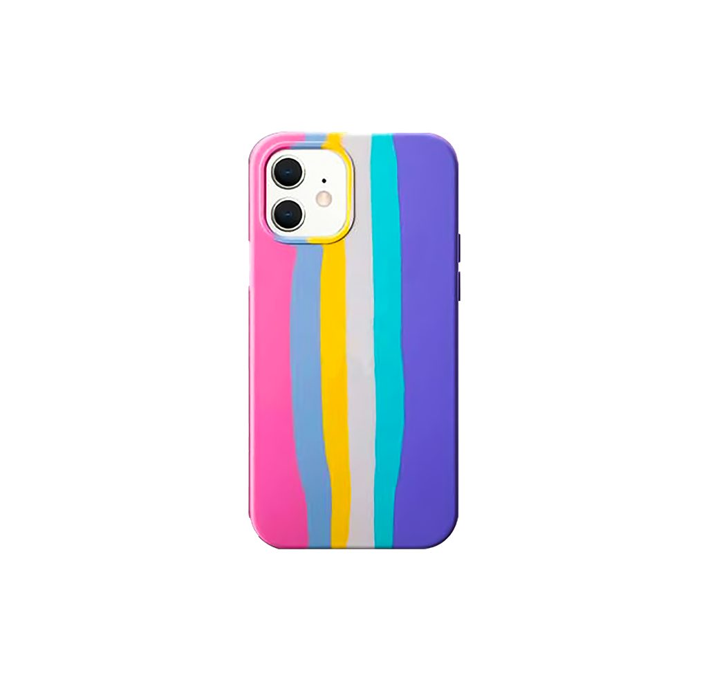 Apple iPhone 12 rainbow stripes hátlap tok (minta 2)