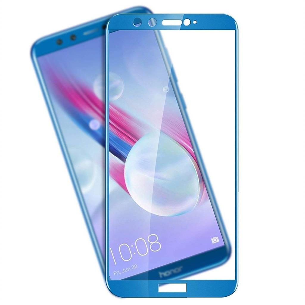 Honor 9 Lite 5D üvegfólia teljes kijelzőre, átlátszó (kék keret)