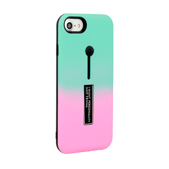 Apple iPhone 6/ 6S ring finger stand hátlap tok, menta - pink
