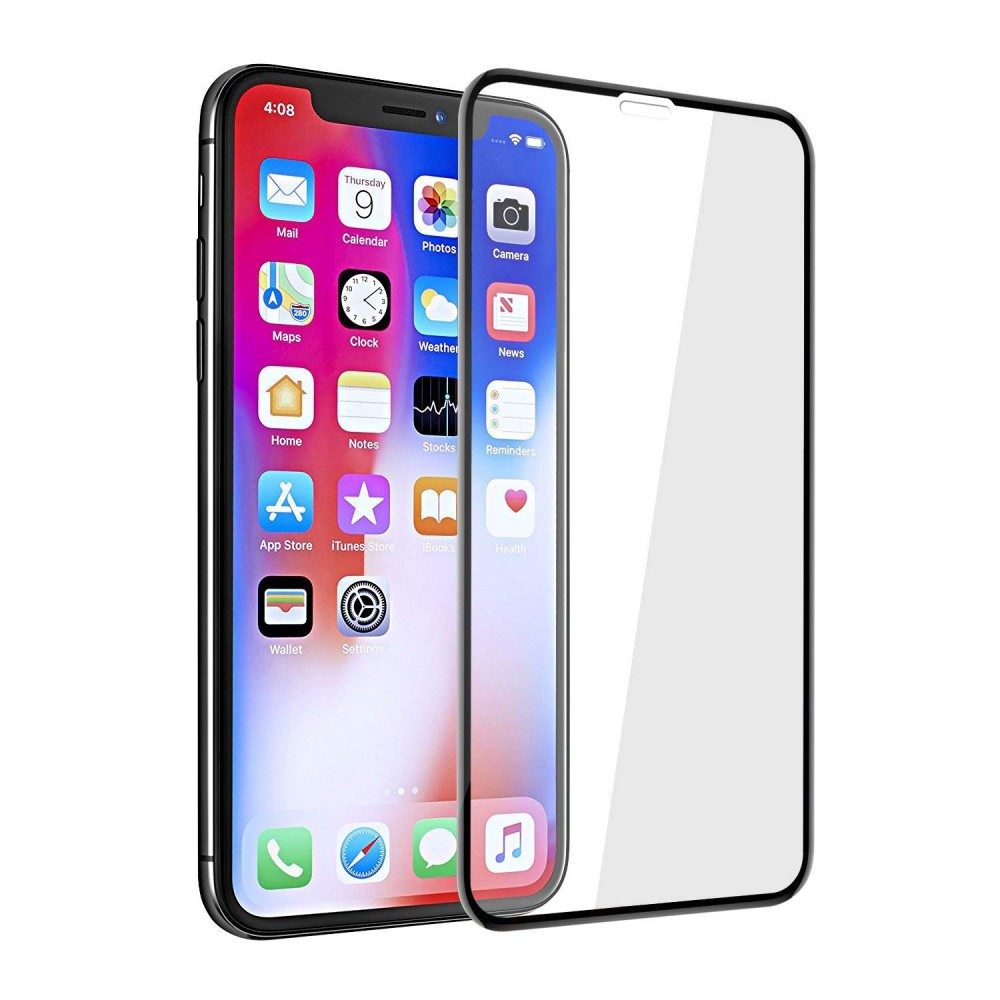 Apple iPhone XR/11 5D üvegfólia teljes kijelzőre, átlátszó (fekete keret)