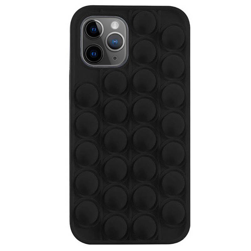 Apple iPhone 12 Pro Max push bubble hátlap tok, (Fekete)