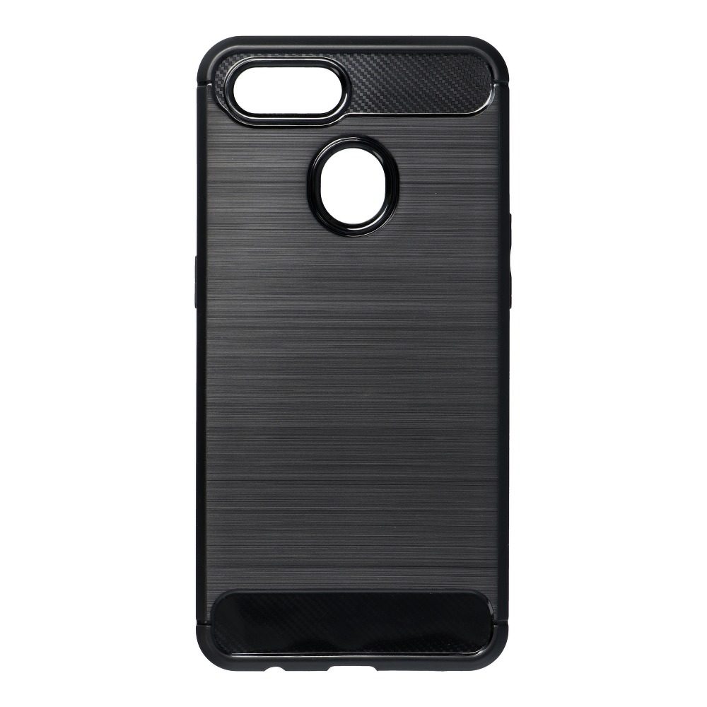 Oppo A12 forcell carbon hátlap tok, (Fekete)