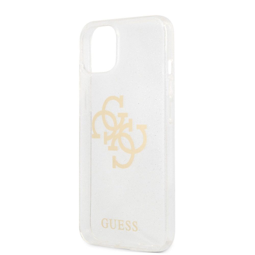 Apple iPhone 13 mini Guess TPU Big 4G Full Glitter tok (Átlátszó) – GUHCP13SPCUGL4GTR