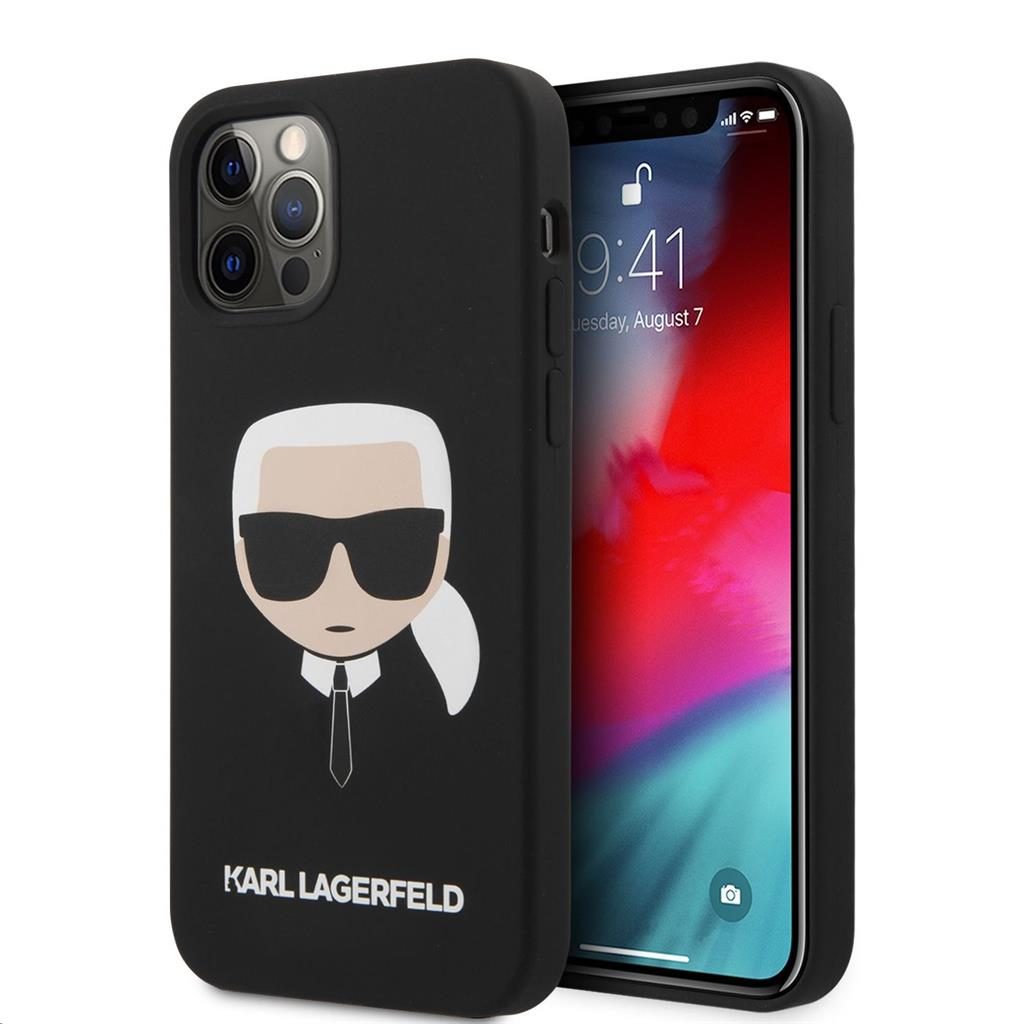 Apple iPhone 12 / iPhone 12 Pro Karl Lagerfeld Head tok (Fekete - KLHCP12MSLKHBK)