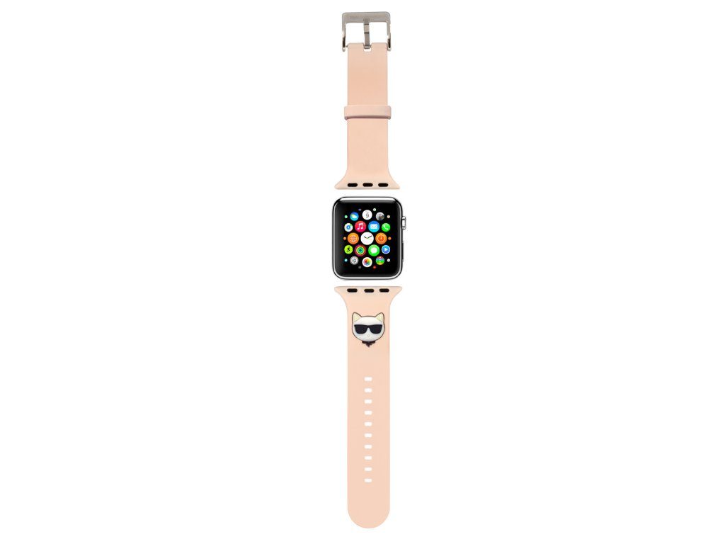 Apple Watch 38/40mm (Rózsaszín) Karl Lagerfeld Choupette Head szíj - KLAWMSLCP