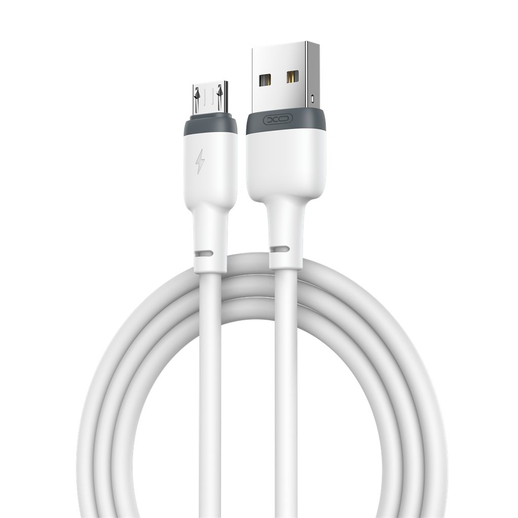 XO NB208 micro USB adatkábel (Fehér) – puha szilikon borítás