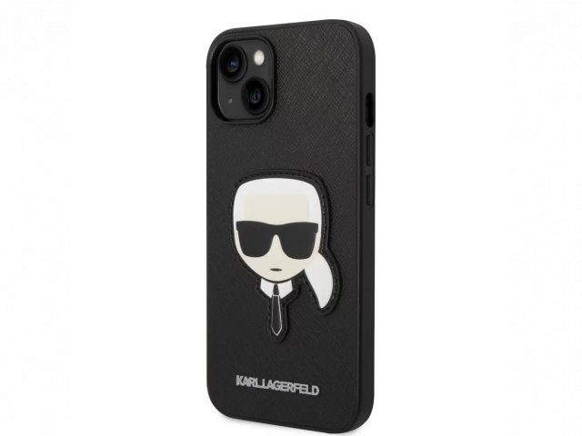 Apple iPhone 14 Plus Karl Lagerfeld PU Saffiano Karl Head tok (Fekete) – KLHCP14MSAPKHK