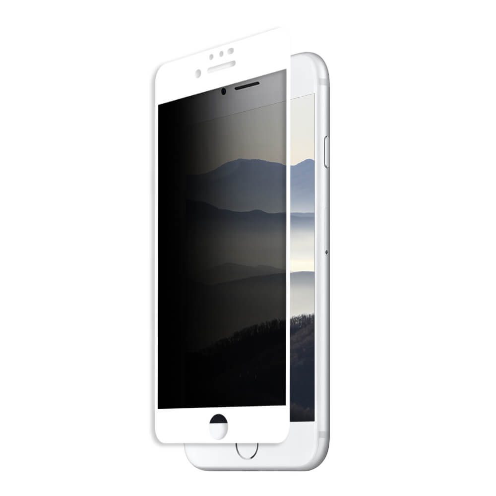 Apple iPhone 6/7/8 5D üvegfólia teljes kijelzőre, átlátszó (fehér keret)