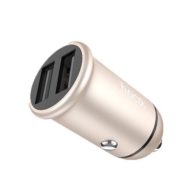 Hoco Z30 autós töltő (2xUSB port), 5V 2,4A, arany