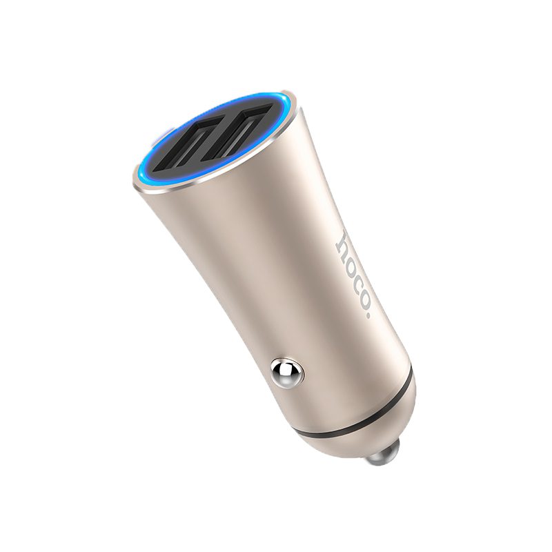 Hoco Z30A autós töltő (2xUSB port), 5V 3,1A, arany