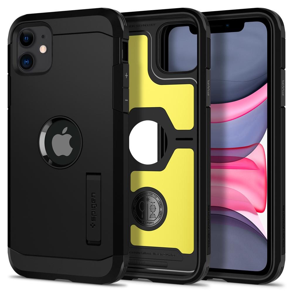Apple iPhone 11 Spigen tough armor ütésálló hátlap tok (Fekete)