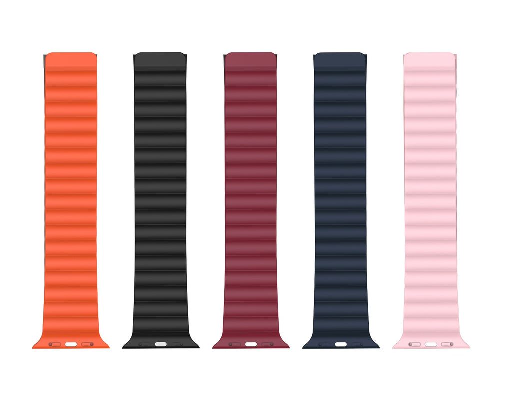 XO BT01A mágneses szilikon óraszíj Apple Watch 38/40/41 mm (Fekete–Piros)