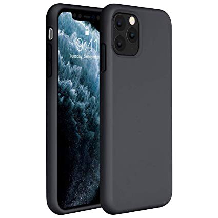 Apple iPhone 11 Pro liquid silicone hátlap tok (Fekete)