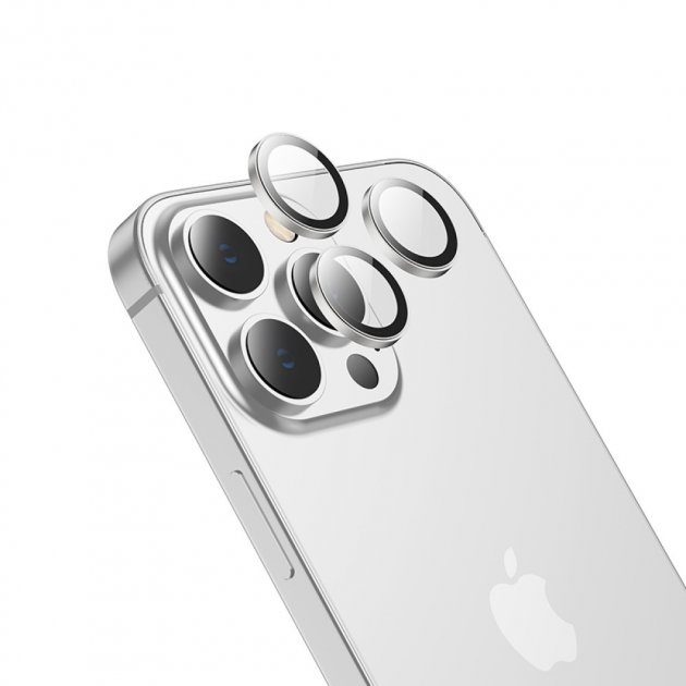 Apple iPhone 15 Pro / iPhone 15 Pro Max Hoco eagle eye metal kamera üvegfólia ezüst