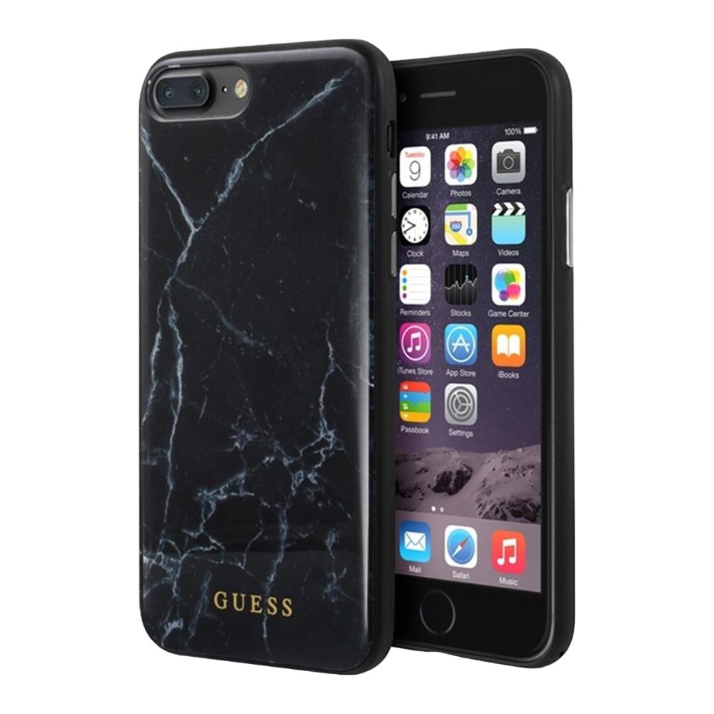 Apple iPhone 7/8 Plus Guess Marble tok (Fekete) - GUHCI8LHYMABK
