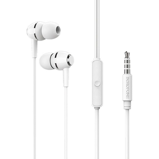 Borofone BM36 headset (jack 3,5mm) mikrofonos, fehér