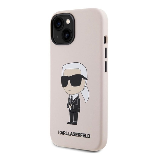 Apple iPhone 15 Karl Lagerfeld Liquid Silicone Ikonik NFT tok (Rózsaszín) – KLHCP15SSNIKBCP