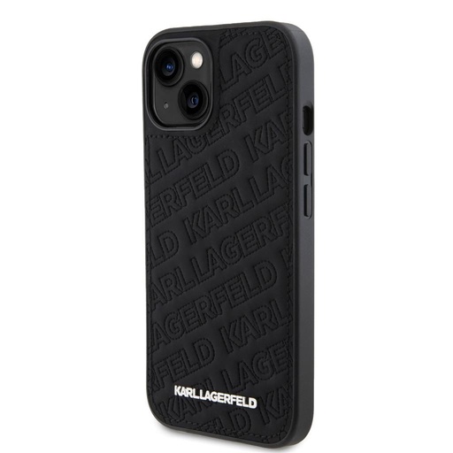 Apple iPhone 15 Karl Lagerfeld PU Quilted Pattern tok (Fekete) – KLHCP15SPQKPMK