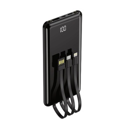 Setty PB-WK-101 power bank kábellel (microUSB + type-C + lightning) (Fekete)