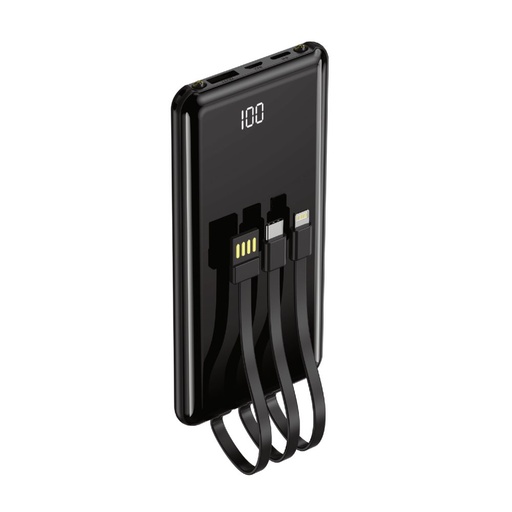 Setty PB-WK-101 power bank kábellel (microUSB + type-C + lightning) (Fekete)