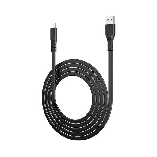 Borofone BX23 microUSB kábel (lapos kialakítás), lapos, 2,4A, 1m, fekete