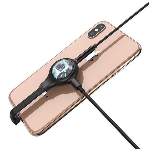 Borofone BV9 lightning elosztó (lightning töltő port+3,5mm jack aljzat), fekete