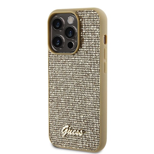 Apple iPhone 15 Pro Guess PU Square Mirror Script Logo tok (Arany) - GUHCP15LPMSDGSD