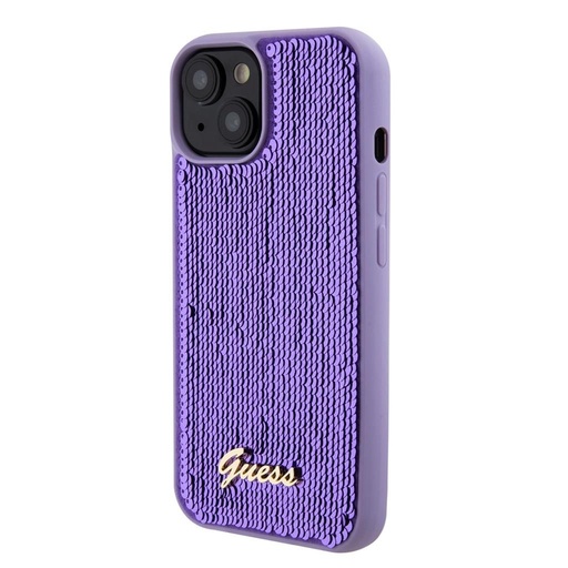 Apple iPhone 15 Guess Sequin Script Logo tok (Lila) - GUHCP15SPSFDGSU