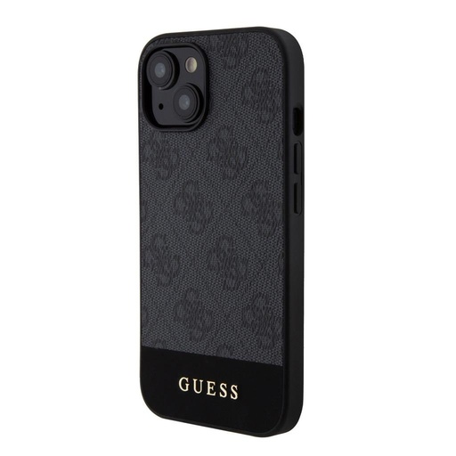 Apple iPhone 15 Guess PU 4G Stripe MagSafe tok (Fekete) - GUHMP15SG4GLGR