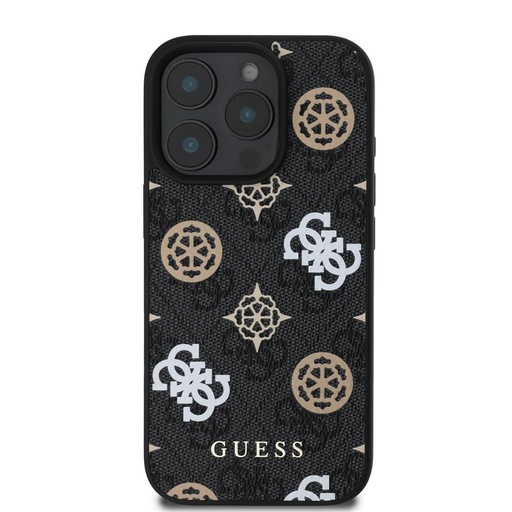 Apple iPhone 16 Pro Max Guess PU 4G Peony MagSafe tok (Fekete) - GUHMP16XP4PWPK