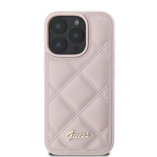 Apple iPhone 16 Pro Max Guess PU Leather Quilted tok (Rózsaszín) - GUHCP16XPSQSQSP