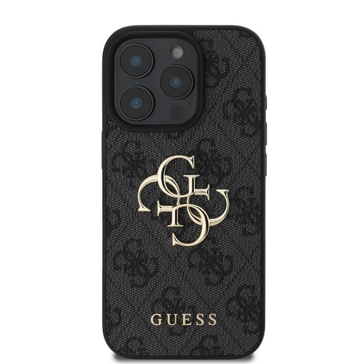 Apple iPhone 16 Pro Max Guess PU 4G Metal Logo tok (Szürke) - GUHCP16X4GMGGR