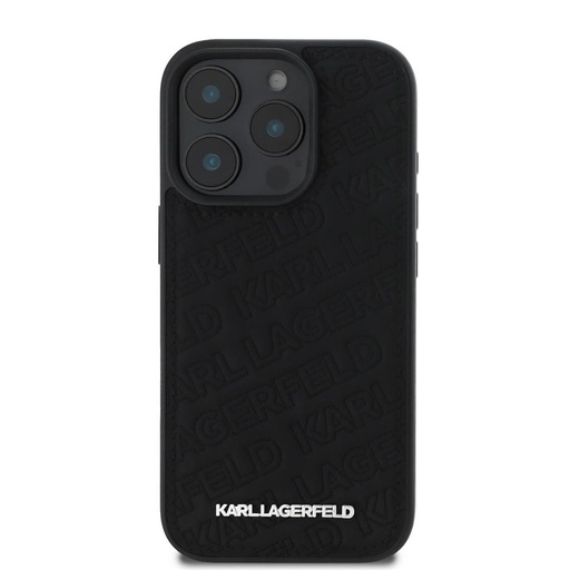 Apple iPhone 16 Pro Max Karl Lagerfeld PU Quilted Pattern tok (Fekete) – KLHCP16XPQKPMK